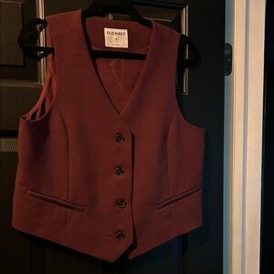 Old Navy Maroon Buttoned Vest